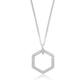 Honeycomb Drop Silver Necklace