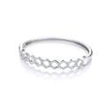 Honeycomb Style CZ Silver Bangle