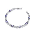 Infinity With Sapphire Blue CZ's Tennis Silver Bracelet