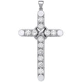Large Silver Claw Set CZ Cross