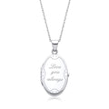 Love You Always Oval Silver Locket