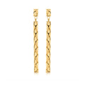 9K Yellow Gold Twist Bar Drop Earrings