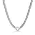 Mesh Necklace With Circle CZ's 17