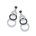 Micro Pave' Black & White CZ Drop Earrings (£100)