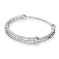 Micro Pave' CZ Hinged Silver Bangle