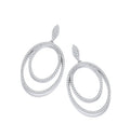Micro Pave' Double Oval Drop CZ Earrings
