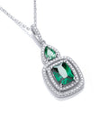 Micro Pave' Fancy Pendant Green CZ With 18" Chain