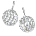 Micro Pave Fancy Round Drop CZ Earrings