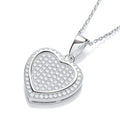 Micro Pave' Heart Pendant With 18" Chain (£100)