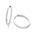 Micro Pave' Oval Hoop CZ Earrings