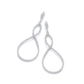 Micro Pave' Oval Long Drop CZ Earrings