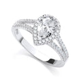 Micro Pave' Pear Shape Split Shank CZ Ring