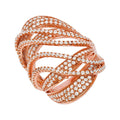 Micro Pave Rose Coated Fancy Silver CZ Ring (£160)