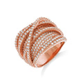 Micro Pave Rose Coated Fancy Silver CZ Ring (£160)
