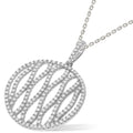 Micro Pave Round Fancy CZ Pendant With 18" Chain