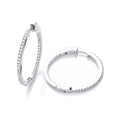 Micro Pave' Round Hoop CZ Earrings
