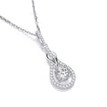 Micro Pave' Teardrop CZ Pendant With 18" Chain
