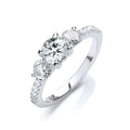 Micro Pave' Trilogy Ring & CZ On Shoulder