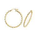 9K Yellow Gold Twisted 30mm Hoop Earrings