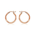 9K Rose Gold Diamond Cut Creole Hoop Earrings