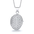 Oval Shape All CZ's On Front Locket