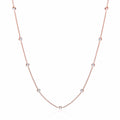 Rose Coated Rubover 11 CZ's Necklace 18