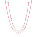 Rose Coated Rubover 23 CZ's Necklace 38