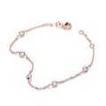 Rose Coated Rubover 5 CZ's Bracelet 7