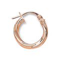 Rose Gold 15mm Twisted Hoop Earrings