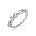 Seven CZ Beaded Silver Ring