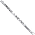 Silver 10mm Cuban Curb Link With CZ Gents Bracelet