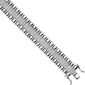 Silver 12mm Fancy CZ Link Baby/ladies Bracelet