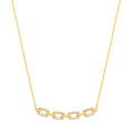 Silver 18ct Yg Plated Necklace With CZ Paper Clip Pendant