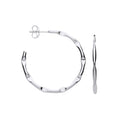 Silver 2.0mm Bamboo Hoop Earrings