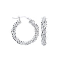 Silver 22mm Beaded Hoop Earrings
