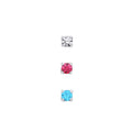 Silver 2mm Crystal Nose Studs (Set Of 3)