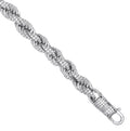 Silver 7mm CZ Set Rope Chain