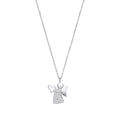 Silver Angel With Heart Pendant Necklace
