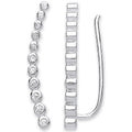 Silver Arc-shaped Earrings Hook Rubover CZ Earrings Clip Earrings