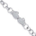 Silver Baby CZ Boxing Gloves Belcher Bracelet
