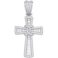 Silver Baguettes & Round CZ Cross