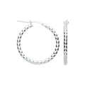 Silver Bead 25mm Hoop Earrings