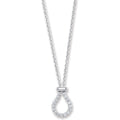 Silver Belcher With Pear CZ Link Chain