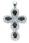 Silver Black & White Fancy CZ Cross 7.5g