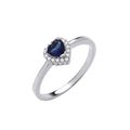 Silver Blue CZ Heart Ring 2.6g (£30)