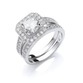Silver Bridal Set CZ Rings 5.4g