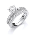 Silver Bridal Set CZ Rings 5.5g