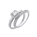 Silver Bridal Set P/cut & Baguette CZ Half Et Rings 4.5g