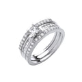 Silver Bridal Set Sterling Silver Half Et 3 Rings