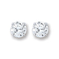 Silver Brilliant Cut CZ 4mm Claw Set Stud